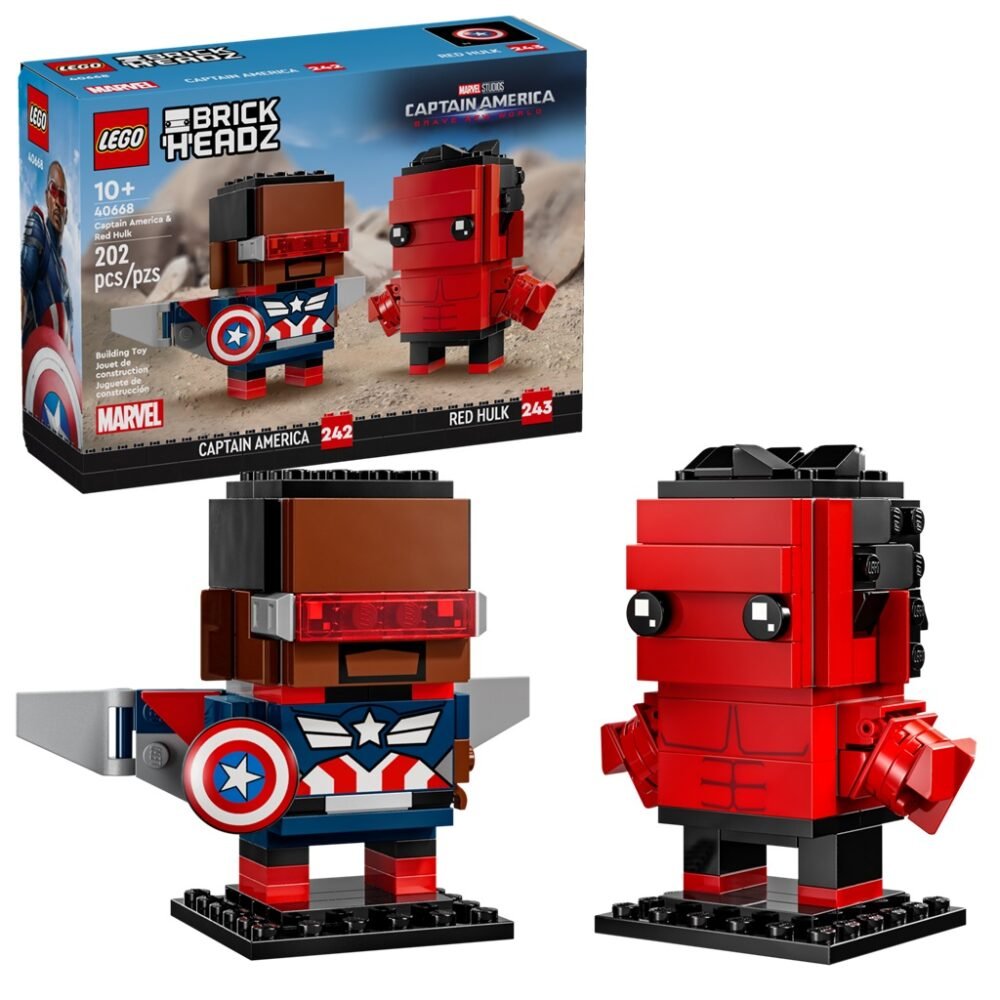 Se revela el LEGO BrickHeadz Capitán América y Hulk Rojo (40668)