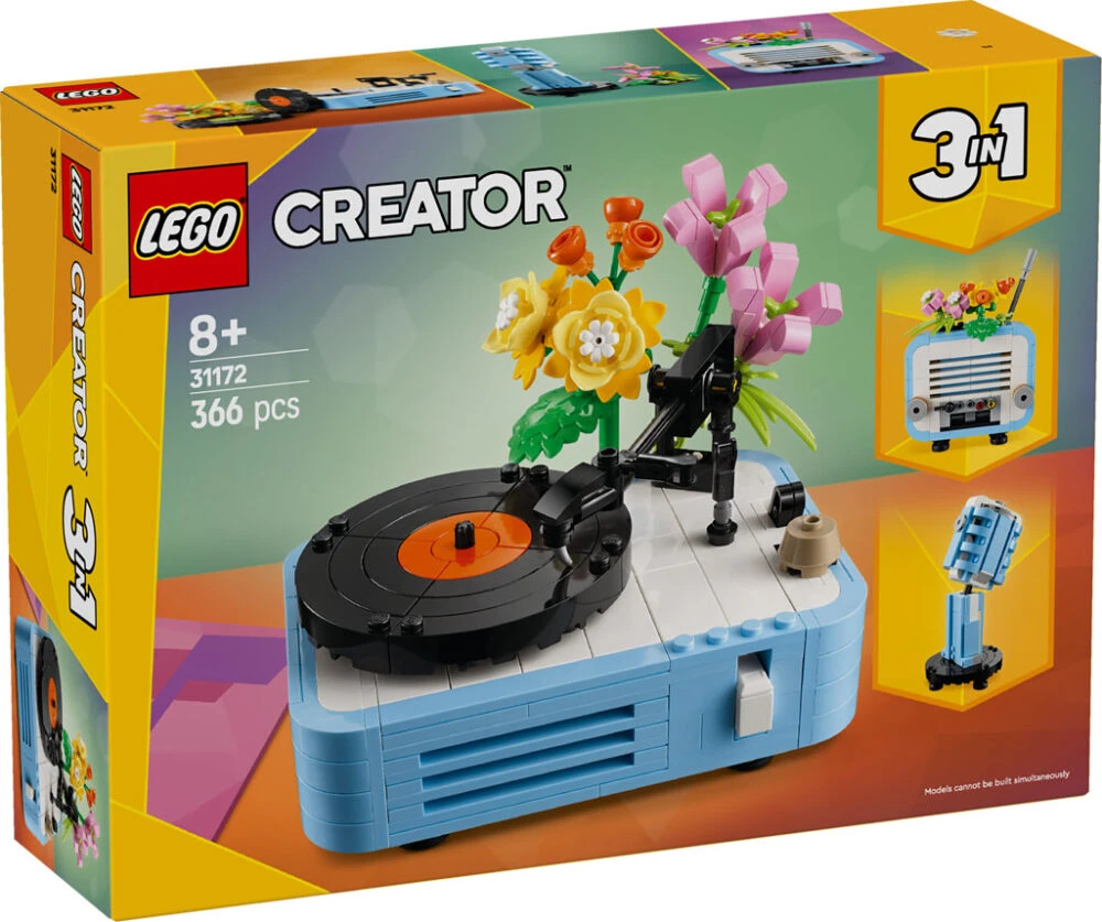 Se anuncia oficialmente el tocadiscos LEGO Creator con flores (31172)
